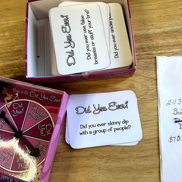 Bride to be Did you ever vs. Would You Ever? Bridal Party Game spinner cards - Picture 5 of 7